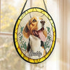 Custom Photo You Left Paw Prints On My Heart That Will Never Fade - Memorial Personalized Custom Stained Glass Window Hanging Suncatcher - Sympathy Gift For Pet Owners, Pet Lovers