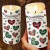 Grandkids Make Life More Grand - Family Personalized Custom 3D Inflated Effect Printed LED Candle - Christmas Gift For Grandma, Grandpa, Grandkids