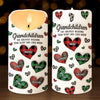 Grandkids Make Life More Grand - Family Personalized Custom 3D Inflated Effect Printed LED Candle - Christmas Gift For Grandma, Grandpa, Grandkids