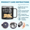 You May Have Adopted Me But I'm Pretty Sure I Own You - Dog & Cat Personalized Custom 14oz Stainless Steel Tumbler With Handle - Christmas Gift For Pet Owners, Pet Lovers