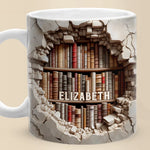 Custom Name Bookshelf Gifts for Book Lovers - Personalized Mugs
