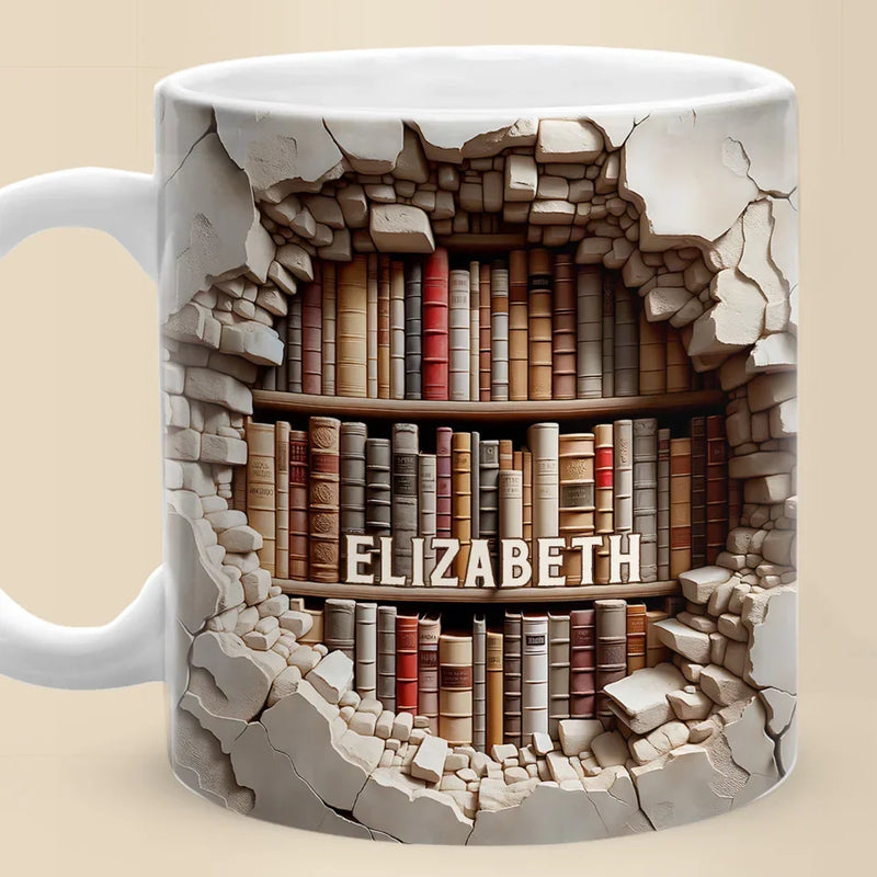Custom Name Bookshelf Gifts for Book Lovers - Personalized Mugs