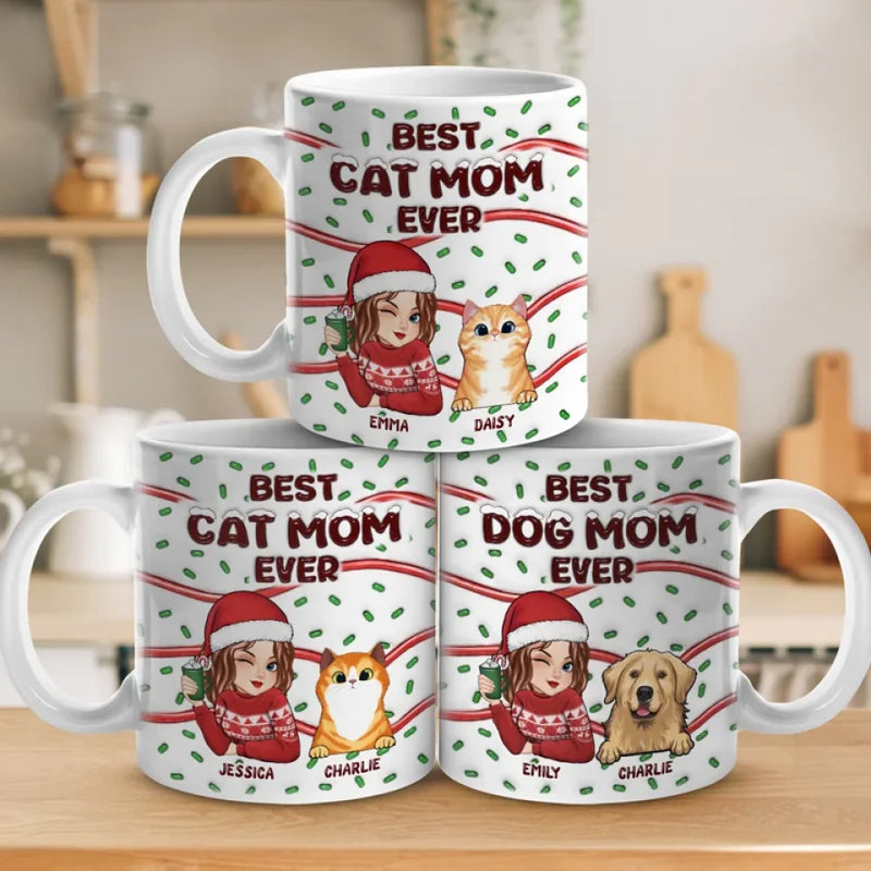 Feline Jolly This Christmas - Dog & Cat Personalized Custom 3D Inflated Effect Printed Mug - Christmas Gift For Pet Owners, Pet Lovers