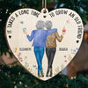 It Takes A Long Time To Grow Old Friends - Bestie Personalized Custom Ornament - Wood Custom Shaped - Christmas Gift For Best Friends, BFF, Sisters