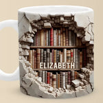Custom Name Bookshelf Gifts for Book Lovers - Personalized Mugs