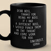 There Is Only One Boss- Coworker Personalized Custom Black Mug - Christmas Gift For Coworkers, Work Friends, Colleagues