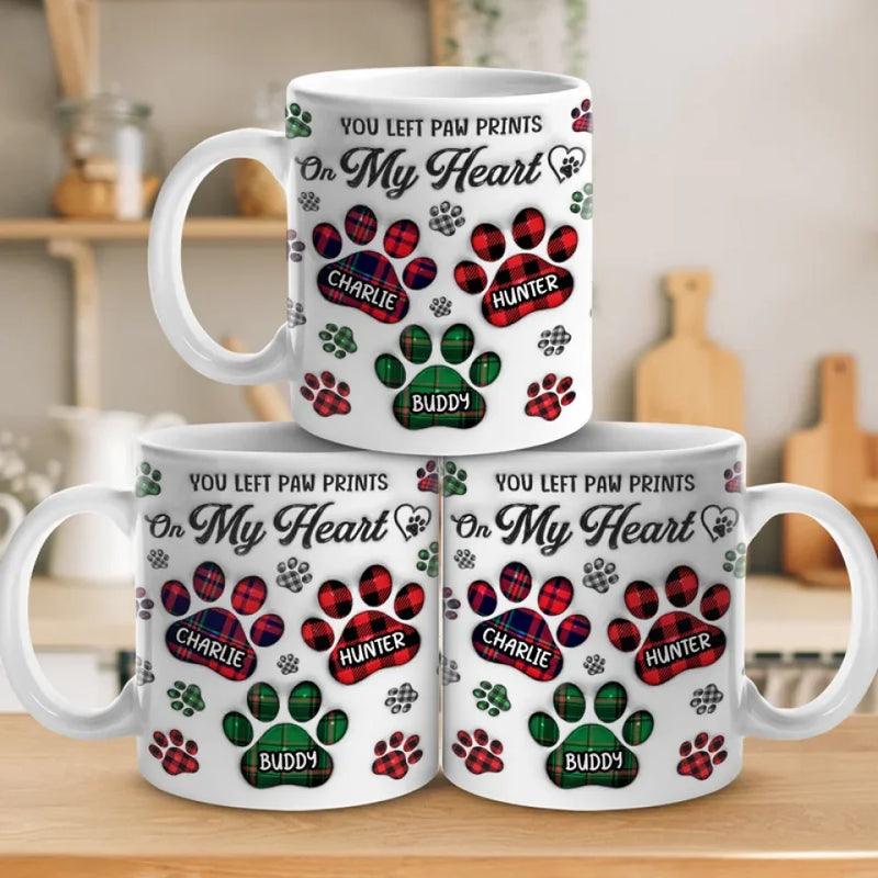 Custom Name Pet Memorial Paw Print Gifts - Personalized Mugs