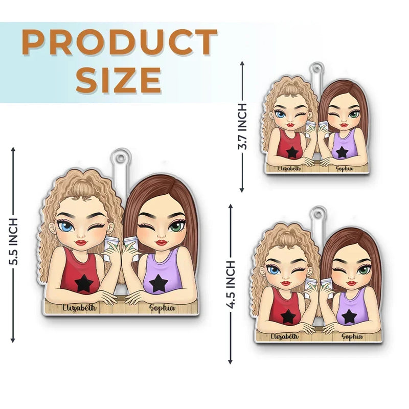 I Love My Crazy Best Friends - Bestie Personalized Custom Ornament - Acrylic Custom Shaped - Christmas Gift For Best Friends, BFF, Sisters
