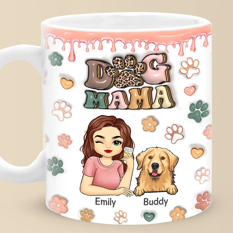 Happiness Is Being Chosen By A Pet - Dog & Cat Personalized Custom 3D Inflated Effect Printed Mug - Christmas Gift For Pet Owners, Pet Lovers
