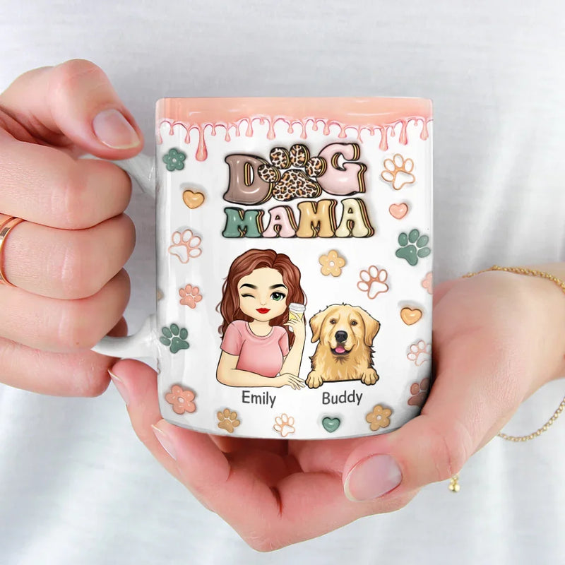 Happiness Is Being Chosen By A Pet - Dog & Cat Personalized Custom 3D Inflated Effect Printed Mug - Christmas Gift For Pet Owners, Pet Lovers