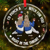 Forever My Favorite Person - Bestie Personalized Custom Circle Glass Ornament - Christmas Gift For Best Friends, BFF, Sisters