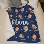 Custom Grandkids Photo Gifts for Grandma - Personalized Blanket