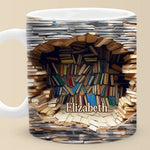 Custom Name Bookshelf Gifts for Book Lovers - Personalized Mug