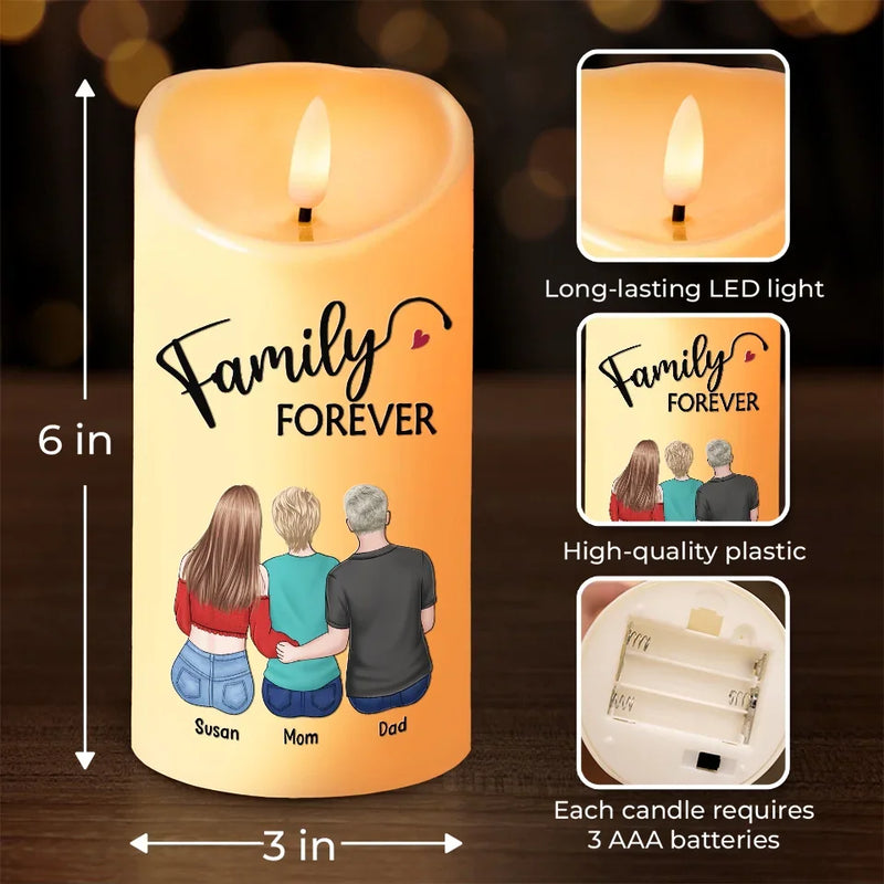 Together Is Our Favorite Place - Family Personalized Custom LED Candle - Christmas Gift For Family Members