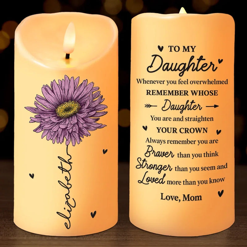 Remember You Are Braver Than You Think - Family Personalized Custom LED Candle - Christmas Gift For Son, Daughter, Grandson, Granddaughter