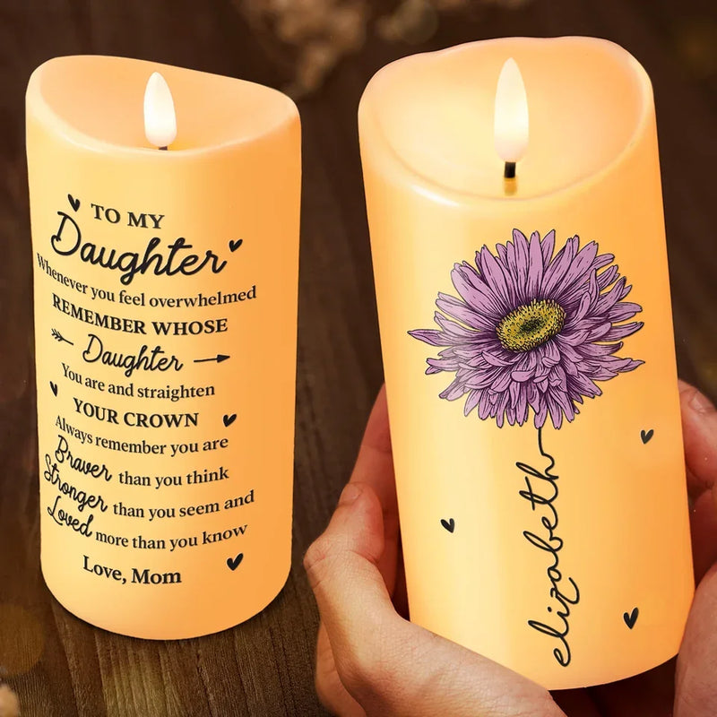 Remember You Are Braver Than You Think - Family Personalized Custom LED Candle - Christmas Gift For Son, Daughter, Grandson, Granddaughter