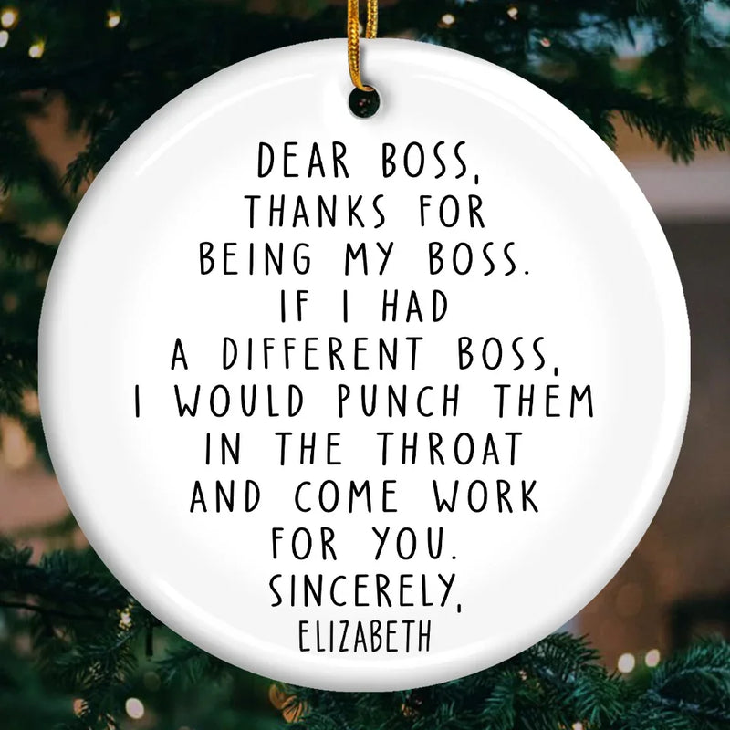 Teamwork Makes The Dream Work - Coworker Personalized Custom Ornament - Ceramic Round Shaped - Christmas Gift For Coworkers, Work Friends, Colleagues