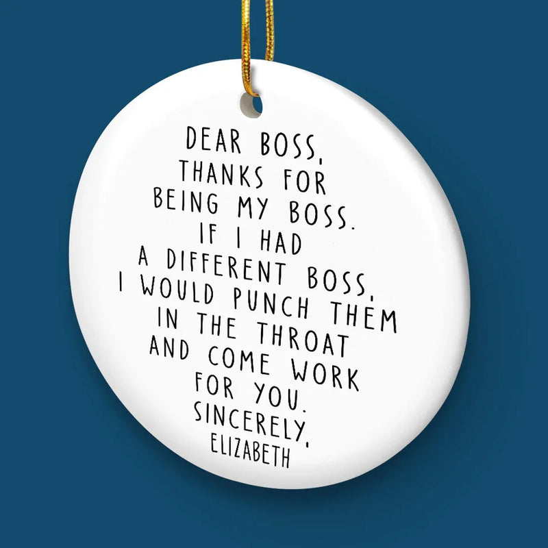 Teamwork Makes The Dream Work - Coworker Personalized Custom Ornament - Ceramic Round Shaped - Christmas Gift For Coworkers, Work Friends, Colleagues