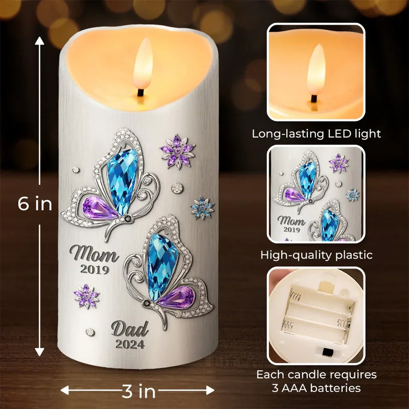 I Still Think Of You, My Heart Still Looks For You But My Soul Knows You're At Peace - Memorial Personalized Custom LED Candle - Sympathy Gift, Christmas Gift For Family Members