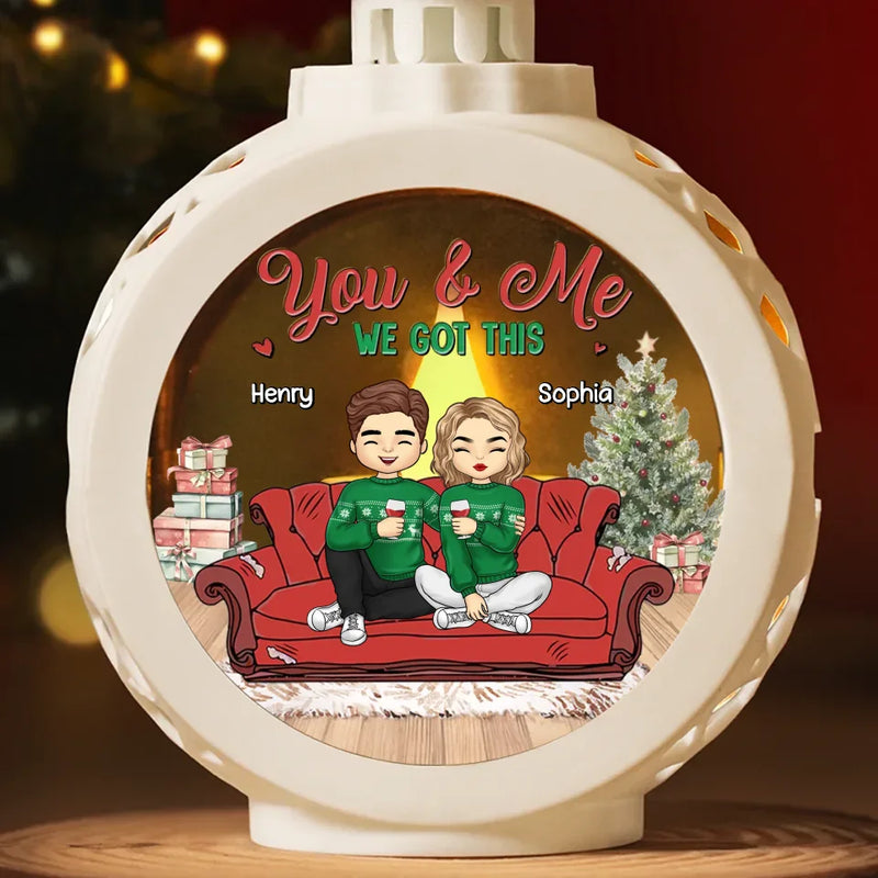 You And Me And The Fur Babies - Dog & Cat Personalized Custom Candlelight Lantern Ornament - Christmas Gift For Couple, Husband Wife, Pet Owners, Pet Lovers