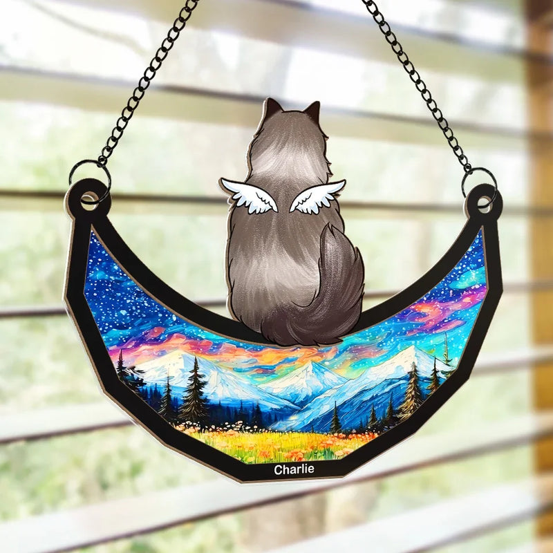 A True Friend Leaves Paw Prints That Last Forever - Memorial Personalized Window Hanging Suncatcher - Sympathy Gift For Pet Owners, Pet Lovers
