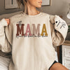 This Mama Wears Her Heart On Her Sleeve - Family Personalized Custom Unisex Sweatshirt, Hoodie With Design On Sleeve - Christmas Gift For Mom, Grandma