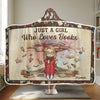 My Happy Place Is Between The Pages Of A Book - Personalized Custom Snuggle Blanket, Hoodie Blanket - Christmas Gift For Book Lovers