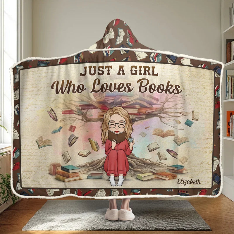 My Happy Place Is Between The Pages Of A Book - Personalized Custom Snuggle Blanket, Hoodie Blanket - Christmas Gift For Book Lovers