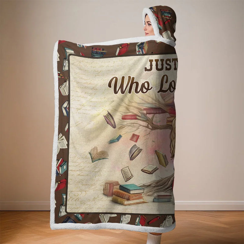 My Happy Place Is Between The Pages Of A Book - Personalized Custom Snuggle Blanket, Hoodie Blanket - Christmas Gift For Book Lovers