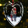 Custom Photo The Love Between Family Is Forever - Family Personalized Custom Heart Glass Ornament - Christmas Gift For Family Members