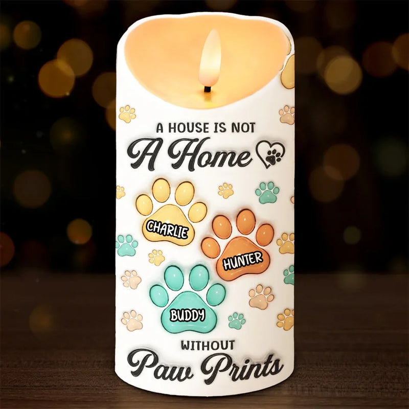Fur Babies Make Life Sweeter - Dog & Cat Personalized Custom 3D Inflated Effect Printed LED Candle - Christmas Gift For Pet Owners, Pet Lovers