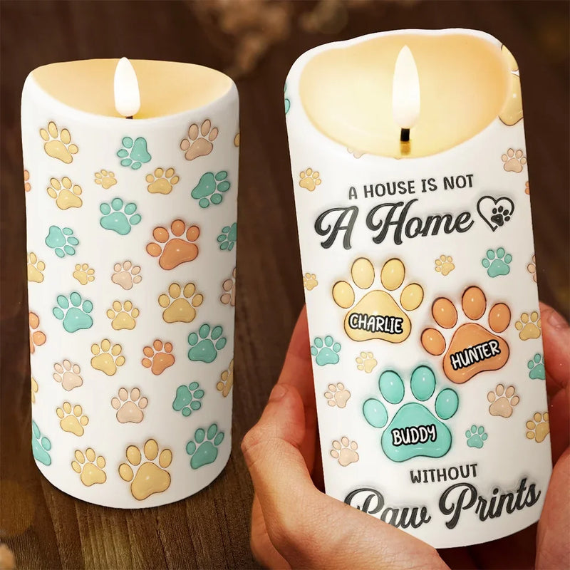 Fur Babies Make Life Sweeter - Dog & Cat Personalized Custom 3D Inflated Effect Printed LED Candle - Christmas Gift For Pet Owners, Pet Lovers