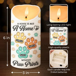 Custom Name Dog Paw Print Gifts for Dog Lovers - Personalized LED Candle