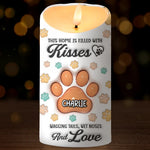 Custom Name Dog Paw Print Gifts for Dog Lovers - Personalized LED Candle