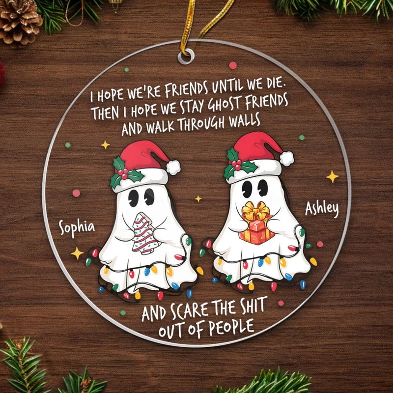 Custom Name Ghost Friends Christmas Gifts - Personalized Ornament
