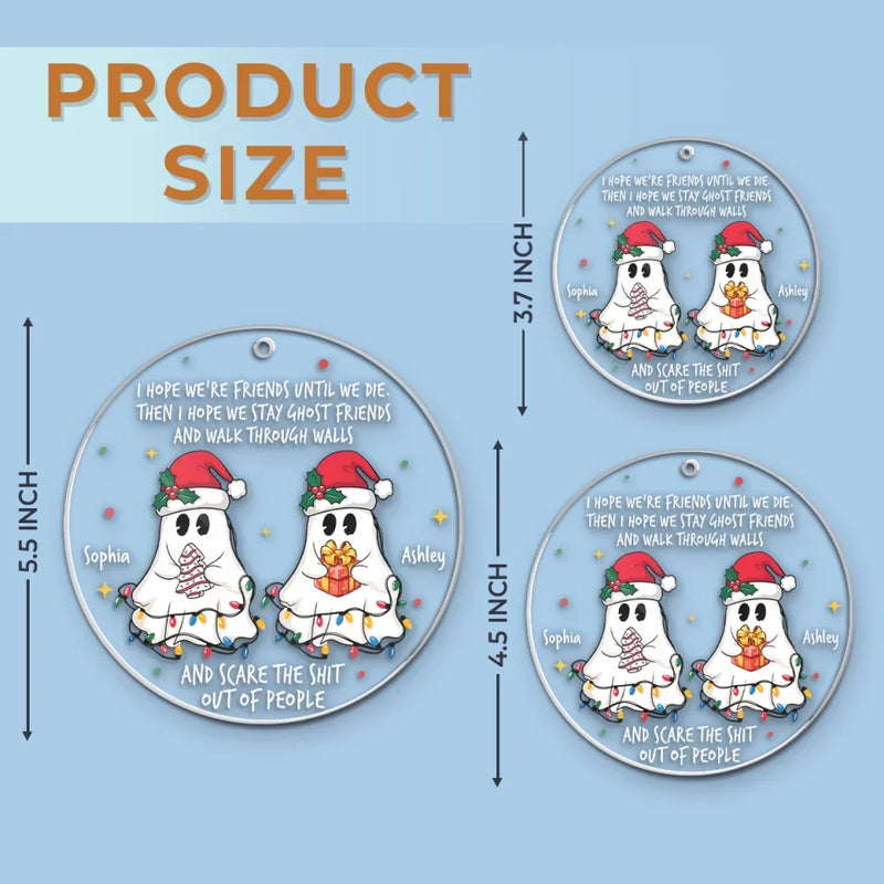 Custom Name Ghost Friends Christmas Gifts - Personalized Ornament