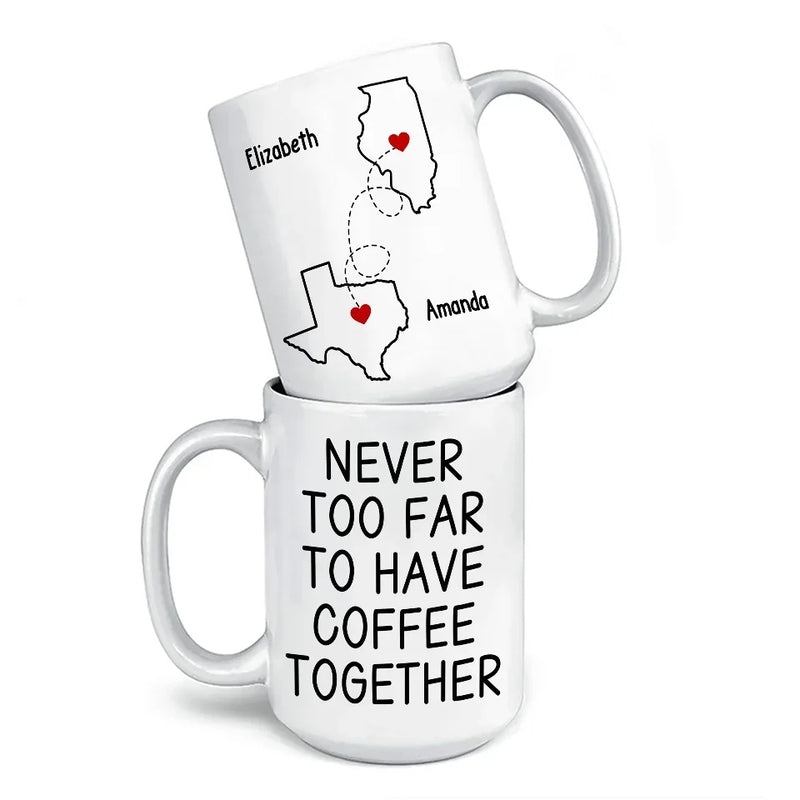 Long Distance Cherishing Moments With My Besties This Holiday - Bestie Personalized Custom Mug - Christmas Gift For Best Friends, BFF, Sisters