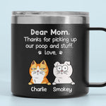 Custom Funny Cat Mom Gifts - Personalized 14 Oz Tumbler With Handle