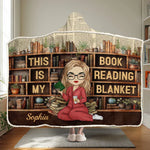 Custom Name Book Lover Gifts for Women - Personalized Snuggle Blanket