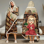 Custom Name Book Lover Gifts for Women - Personalized Snuggle Blanket