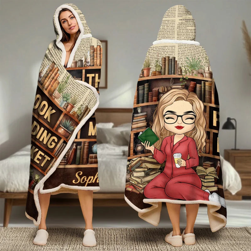 This Is My Book Reading Blanket - Personalized Custom Snuggle Blanket, Hoodie Blanket - Christmas Gift For Book Lovers