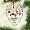 Grandkids Make Life More Grand - Family Personalized Custom Heart Glass Ornament - New Arrival, Christmas Gift For Grandma AMZ