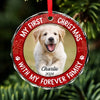 Custom Photo My Adorable Fur Baby - Dog & Cat Personalized Custom Circle Glass Ornament - New Arrival, Christmas Gift For Pet Owners, Pet Lovers, First Christmas AMZ