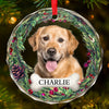 Memorial Personalized Custom Circle Glass Ornament - New Arrival, Christmas Gift, Sympathy Gift For Pet Owners, Pet Lovers AMZ