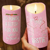 Bestie Would Punch A B*tch For You - Bestie Personalized Custom LED Candle - Christmas Gift For Best Friends, BFF, Sisters