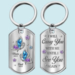 Custom Memorial Butterfly Gifts for Mom and Dad - Personalized Keychain