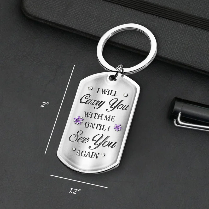 Custom Memorial Butterfly Gifts for Mom and Dad - Personalized Keychain