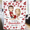 Our Hearts Speak The Same Language - Couple Personalized Custom Blanket - Christmas Gift For Husband Wife, Anniversary