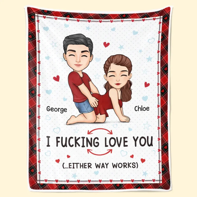 Custom Name Funny Love Gifts for Couples - Personalized Blanket