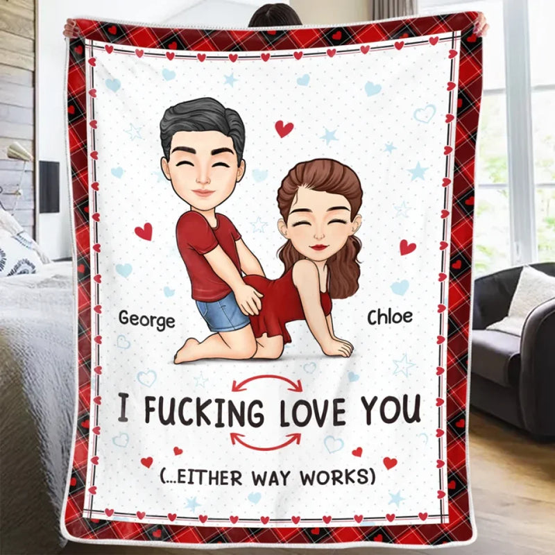 Custom Name Funny Love Gifts for Couples - Personalized Blanket